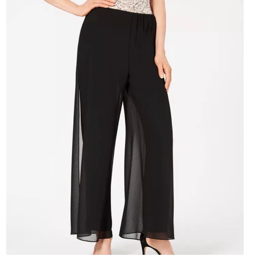 ALEX EVENINGS Wide-Leg Chiffon Pants